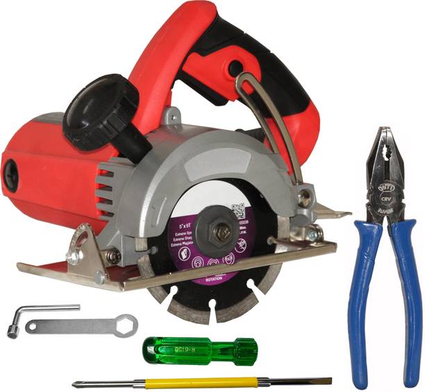 Digital Craft Marble Cutter Machine 125MM,2 In 1 Screw Driver,8"Inch Combination Plier Power & Hand Tool Kit