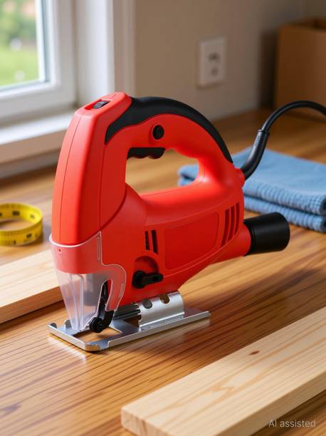 TOOLBUX jigsaw 70 mm 710w pendulum action jig saw variable speed variable speed 0 3000 rpm you can do various jobs using jig saw, wood cutting, beveLED cuts and fast with the pendulum action, sheet metal and metal pipes etc., cutting shapes, decorative hobby and DIY tasks specification 220/240 v 610w 0 3000 rpm Table Top Tile Cutter