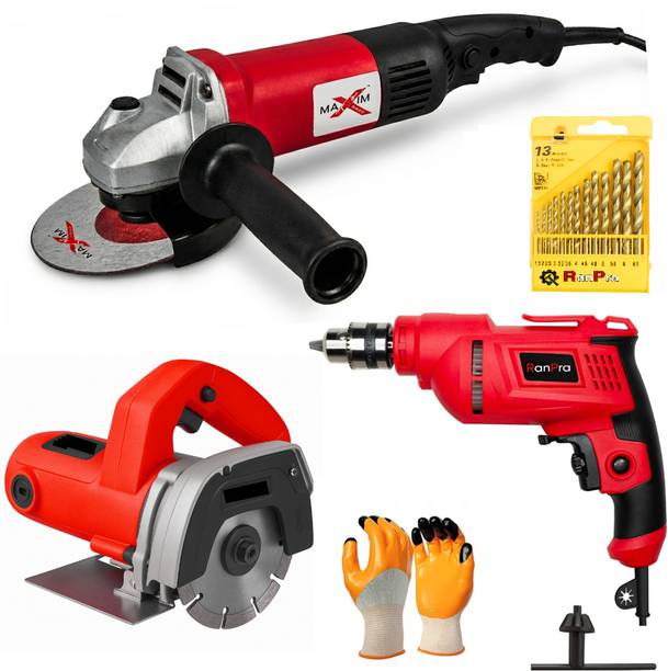 RanPra 4INCH MARBLE CUTTER | 4INCH LONG HANDLE ANGLE GRINDER | 10MM DRILL MACHINE Marble Cutter