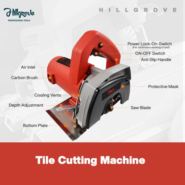 Hillgrove HGCM1294M2 Cutting Machine Saw for Tile/Marble/Wood with 2Pcs Wood Cutting Wheel Marble Cutter