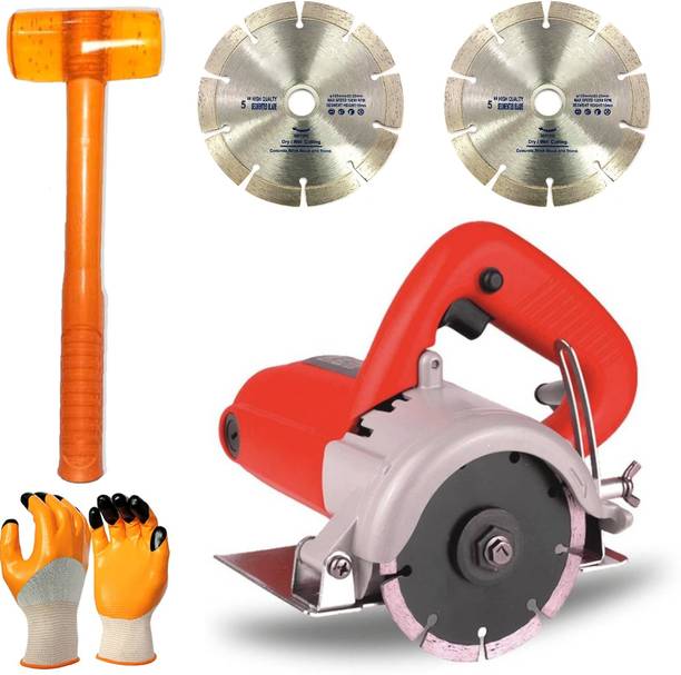 RanPra 4" Electric Tile Saw Cutter Machine with 2 Pcs Diamond Blades & Rubber Mallet | Marble Cutter