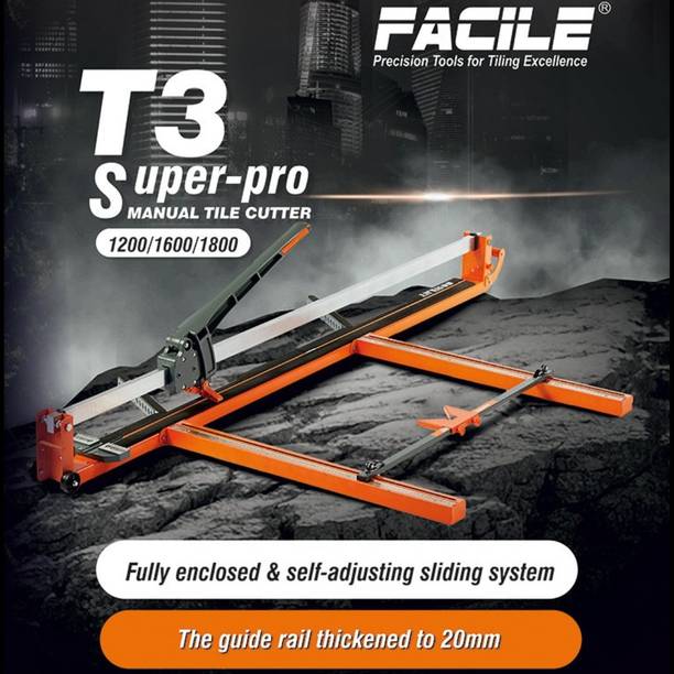 FACILE Manual Tile Cutter T3 Super Pro 160 ( 64 Inch ) 1600 MM - Titanium Scoring Wheel Manual Cutter