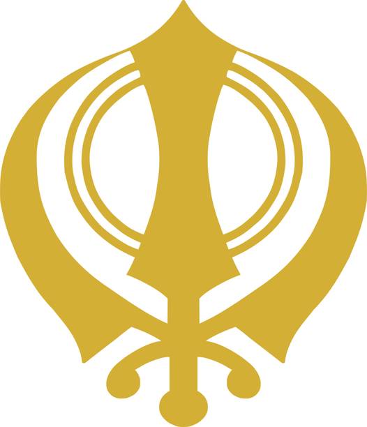Decor Smart Black Metal Art Khanda Symbol for Home Decor and Decorational Style (DMA_5121G) Sign