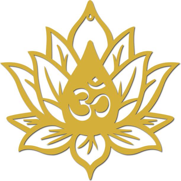 Decor Smart Decor Smart Gold Metal Om Lotus Wall Art (DMA_5189G) Sign