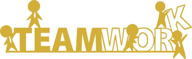 Decor Smart Golden Metal Wall Hanging | Teamwork Office Decoration Home Decor (DMA_5109G) Sign