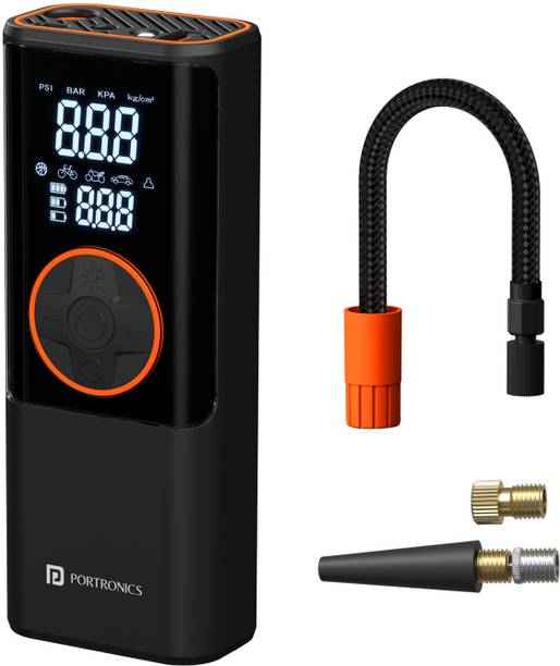 पोर्ट्रोनिक्स 150 psi कार और बाइक के लिए टायर एयर पंप