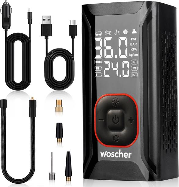 Woscher i2 4000mAh 2in1 Cordless Tyre Inflator 150 psi Tyre Air Pump for Car & Bike