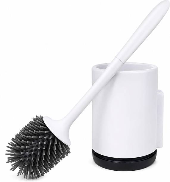 Zeinwap Silicone Toilet Brush with Holder Flexible So...