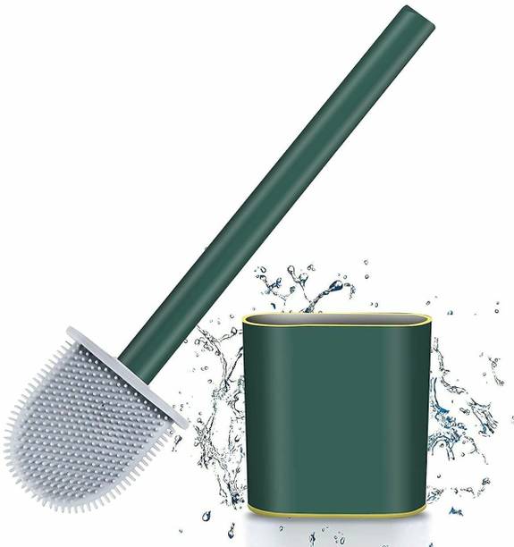 VIJARA Silicon Toilet Brush with Slim Holder Flex Toile...