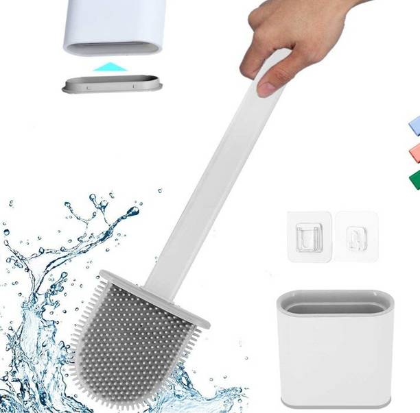 Faucon Silicone Toilet Brush with Holder Slim Flex Toil...