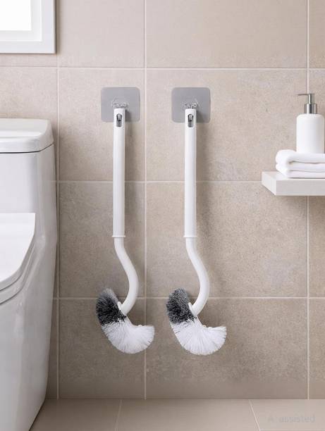 NIROVA 2 PCS Long Handle Toilet Bowl Cleaner Brush, Str...