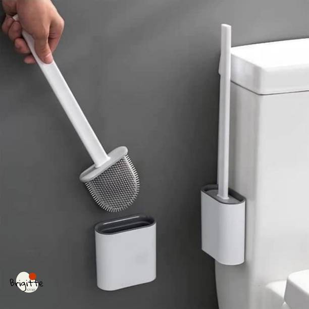 Brigitte Silicone Toilet Brush with Holder