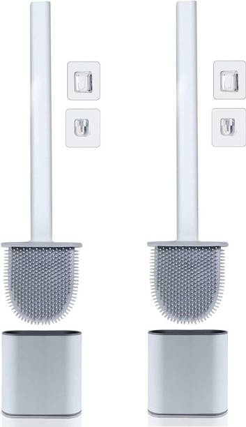 Pihuza Silicone Toilet Brush Set with Holder