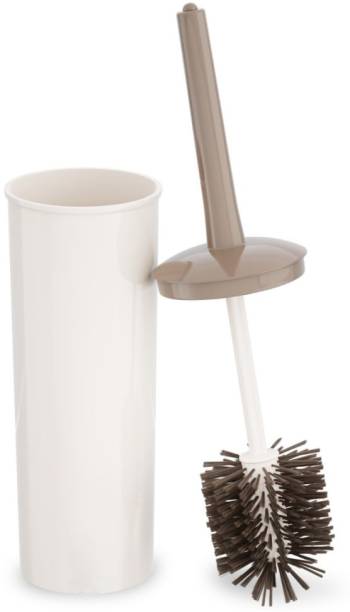 AK HUB Round Toilet Brush with Holder for Toilet and Bathroom Cleaning Brush with Holder