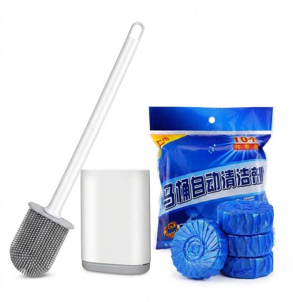 lavonte Silicon Toilet Brush with 10pcs Cleaning Tablet...