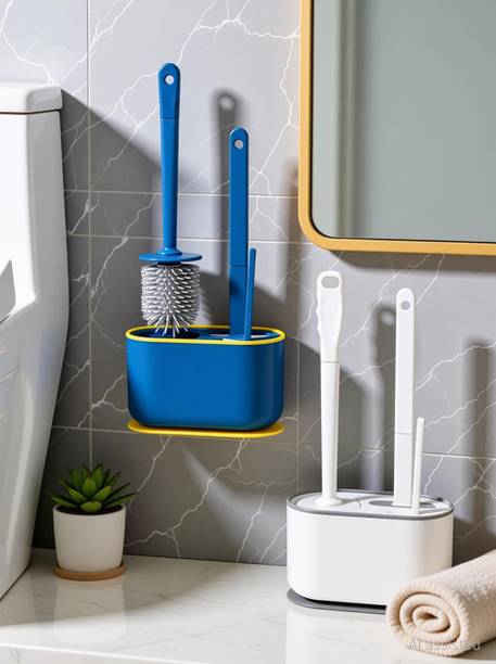 Calldrishe 3 in 1 Silicone Toilet Bowl Brush and Holder...