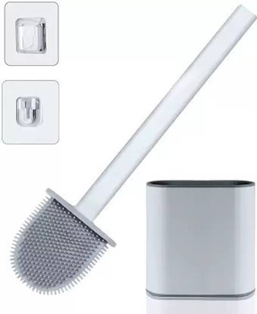 Rustic Silicone Toilet Brush With Wall Mount Sticker Fo...