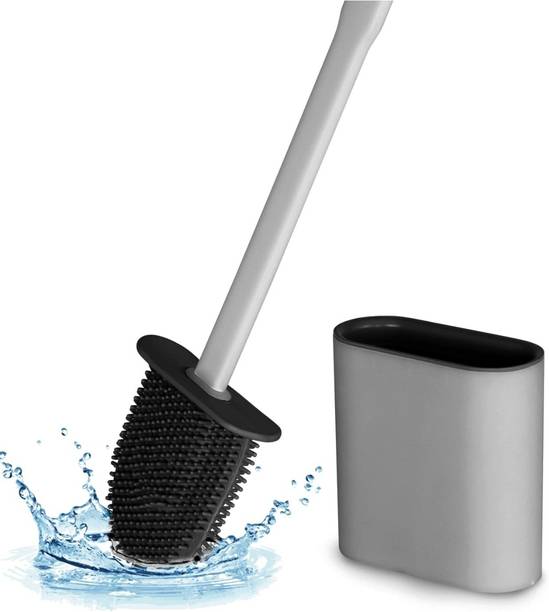 SBTs Silicone Toilet Brush With Holder Flex Anti-Drip, ...