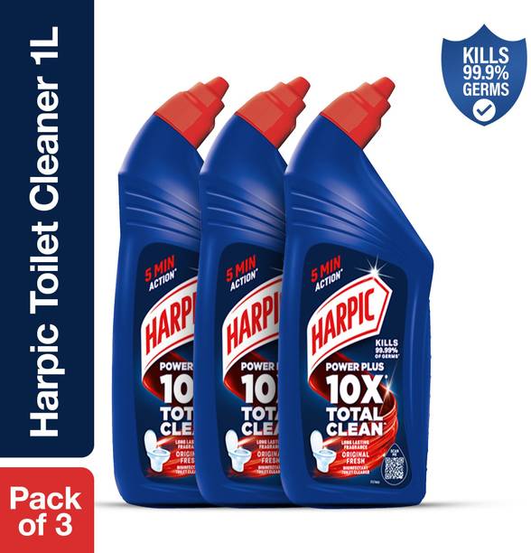 Harpic Toilet Cleaner, Liquid, for basin, commode, tile, bathroom, not phenyl, blue Original Liquid Toilet Cleaner