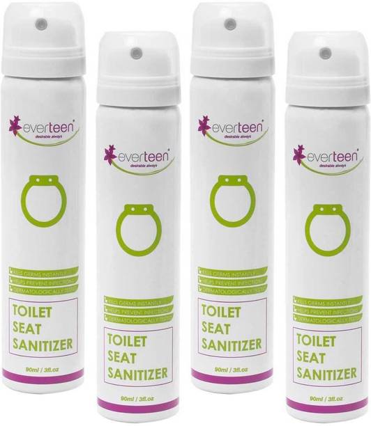 everteen Instant Toilet Seat Sanitizer Spray for Women – 4 Packs (90ml Each) Floral Spray Toilet Cleaner