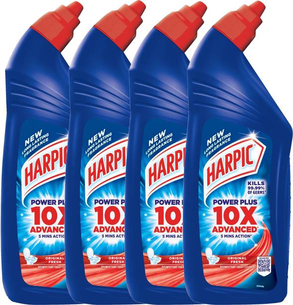 Harpic Disinfectant Toilet Cleaner, Original 1Litre*4 Liquid Toilet Cleaner