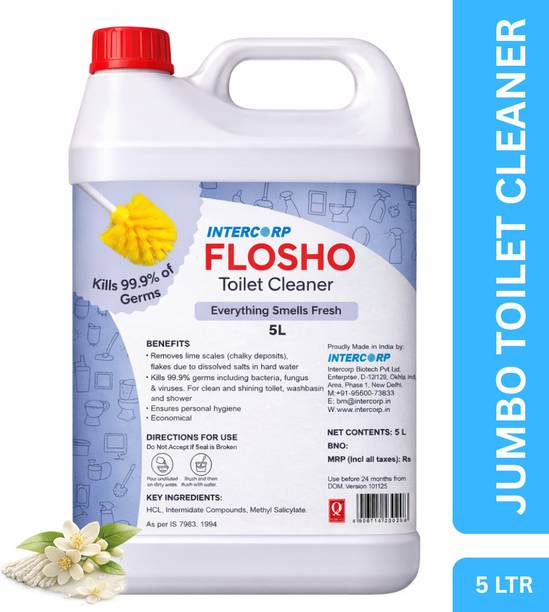 intercorp flosho Toilet Cleaner, 5 Liter Jumbo Saver Pack Citrus Liquid Toilet Cleaner