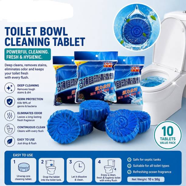 LaPhottacha Toilet Bowl Cleaning Tablets 10 Pcs Automatic Toilet Tank Cleaner Gel Toilet Cleaner