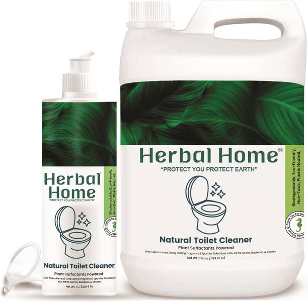 Herbal Home Disinfectant Toilet Bowl Cleaner Kills 99.9% Germs | Skin Safe, Baby Safe Mint Liquid Toilet Cleaner