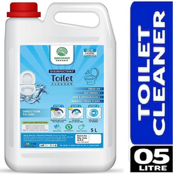 GROVANTI ORGANIC Toilet Cleaner Tough Stain Remover & Leaving It Sparkling Clean Ocean Liquid Toilet Cleaner