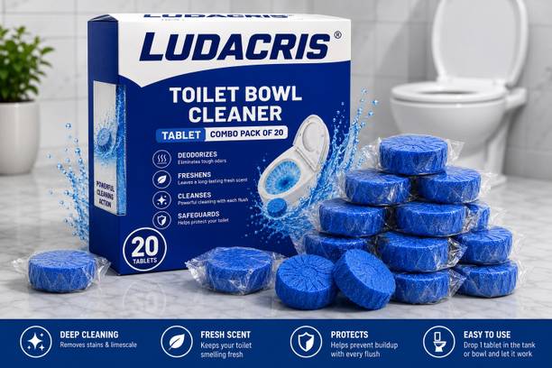 Ludacris Toilet Bowl Cleaner Tablets| Lemon Block Toilet Cleaner pack of 20 Lemon Block Toilet Cleaner