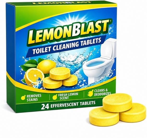 mishu enterprises LemonBlast Toilet Cleaner Tablets Fresh Lemon Scent, Removes Stains & Odor Lemon Crystal Toilet Cleaner
