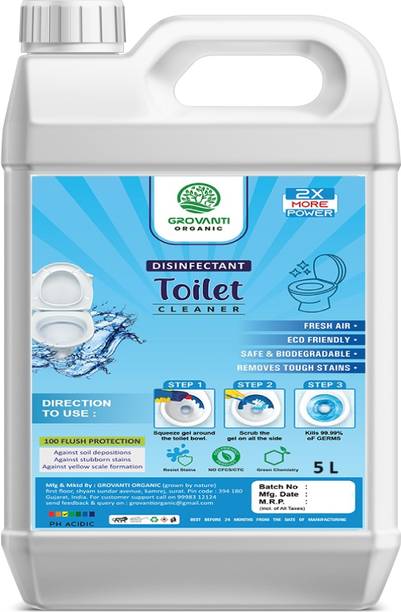GROVANTI ORGANIC Toilet Cleaner Liquid Disinfectant Liquid Toilet Cleaner 5l Regular Liquid Toilet Cleaner