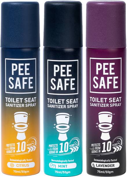 Pee Safe Toilet Seat Sanitizer Spray (Multi-fragrance - Mint, Lavender, Citrus) Spray Toilet Cleaner