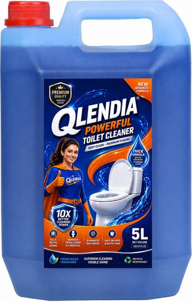 Qlendia Disinfectant Toilet Cleaner. Original- 5 L|Kills 99.9% Germs Lemon Liquid Toilet Cleaner