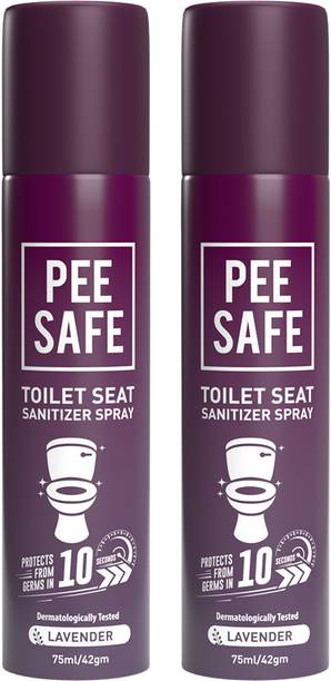 Pee Safe Toilet Seat Sanitizer (Lavender) - Spray - Pack of 2, 75ml Regular Spray Toilet Cleaner