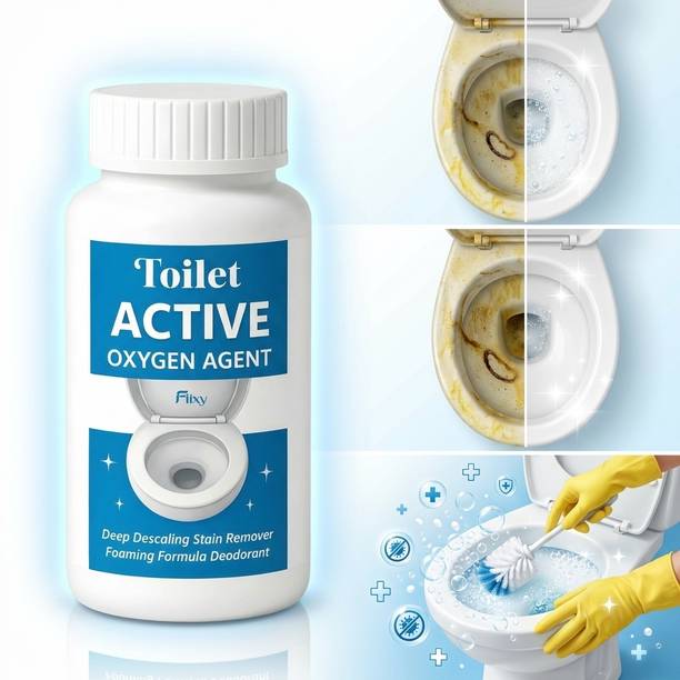 FLIXY Fast Acting Toilet Active Oxygen Agent for Bathroom Hygiene Care7 Floral Powder Toilet Cleaner