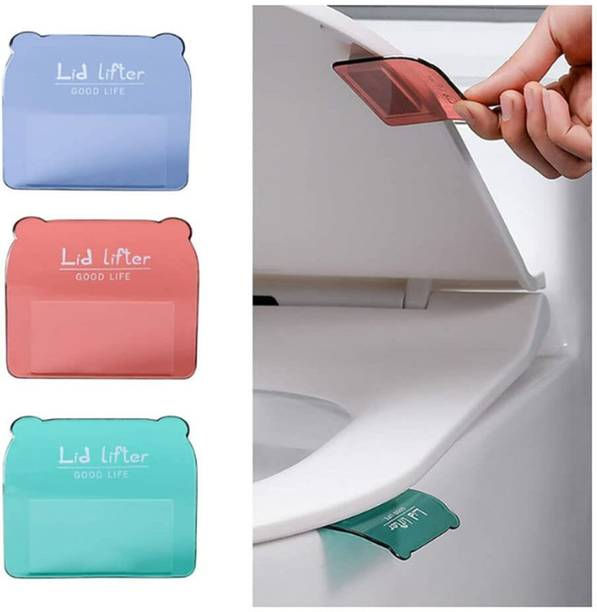 6-Pack Toilet Lid Lifters - Adhesive Silicone Knob Handles, No Drilling, Easy Clean, Cute Animal Design-494934