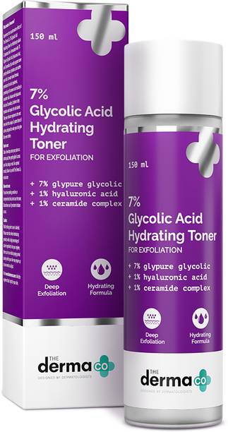 The Derma Co 7% Glycolic Acid Hydrating Toner-Glycolic Acid & Hyaluronic Acid For Exfoliation Men & Women