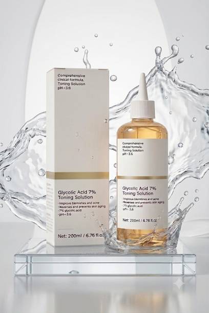 TOOVUS Glycolic Acid 7 Percent Exfoliating Toner for Clear and Radiant Skin 200ml Men & Women