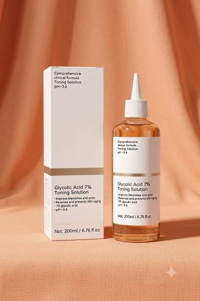 TOOVUS Glycolic Acid Toner for Face, Acne Marks, Open Pores and Skin Renewal 200ml Men & Women