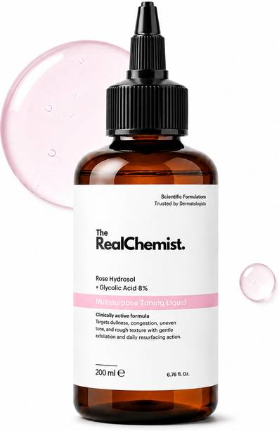 The Real Chemist 8% Glycolic Acid Toner For Glowing Skin | For Body, Face, & Scalp Men & Women Men & Women
