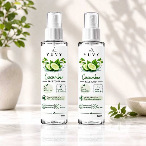 YUVY Cucumber Facial Toner for Pore Tightening and Skin Refreshing - Pack of 2 Men & Women