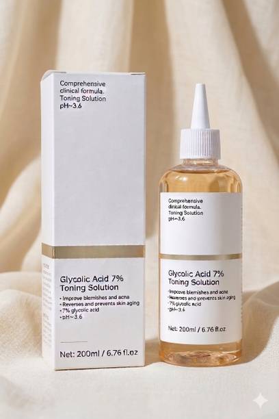 TOOVUS Glycolic Acid Face Toner for Dark Spots Open Pores and Smooth Skin Texture 200ml Men & Women
