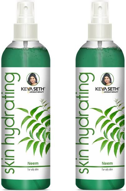 KEYA SETH AROMATHERAPY Skin Hydrating Neem Toner-Anti Acne & Pimple for Oily Skin & Revitalizing Natural Glow Enriched with Pure Neem & Sweet Geranium Essential Oil (200ml X 2) Men & Women