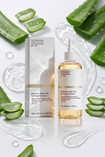 TOOVUS Glycolic Acid 7 Percent Toner for Acne Prone Skin and Open Pore Care 200ml Men & Women