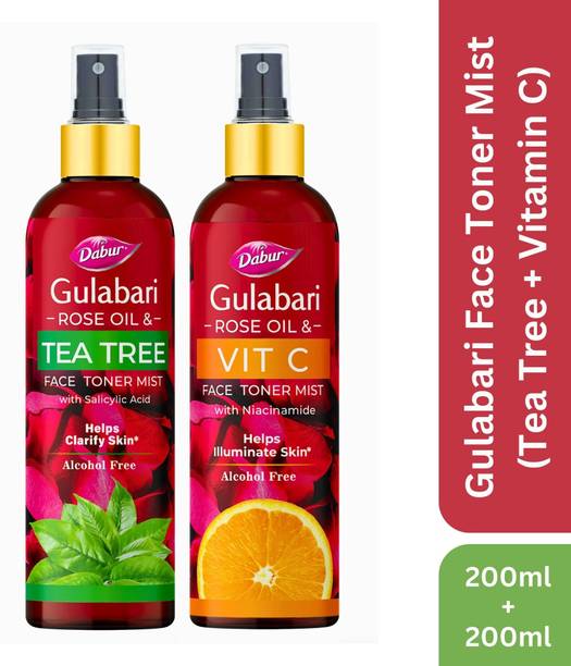 Dabur Face Toner Mist Combo : Vitamin C + Tea Tree Men & Women