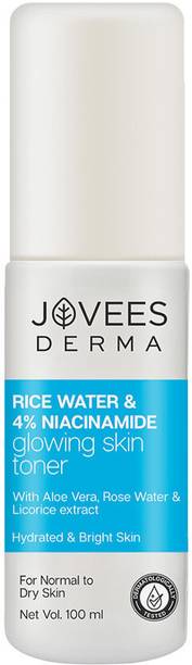 JOVEES Derma Rice Water & 4% Niacinamide Glowing Skin Toner | For Normal to Dry Skin Men & Women