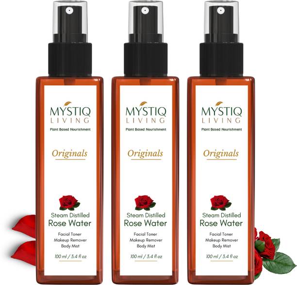 Mystiq Living Rose Water Pure & Natural (Gulab Jal)|Face Toner, Makeup Remover, Pore Cleanser Men & Women