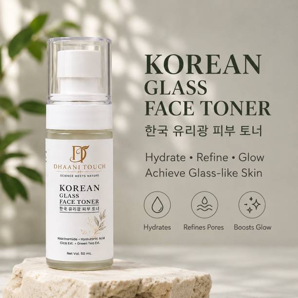 Dhaani Touch Korean Glass Face Toner with Niacinamide, Hyaluronic Acid & Cica Extract Men & Women