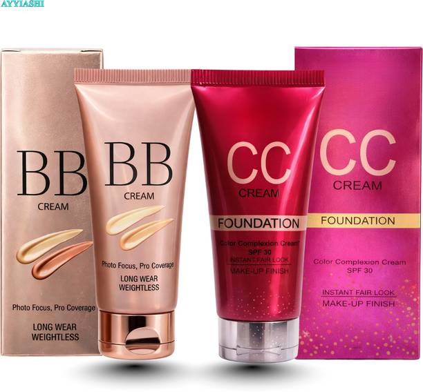 AYYIASHI BB Cream For Women CC Cream For Oily Dry Skin Control SPF 30 Duo Pack For Girls Women